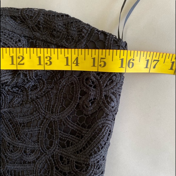 ANTHROPOLOGIE Black Lace Strapless Dress 6 - Picture 9 of 12